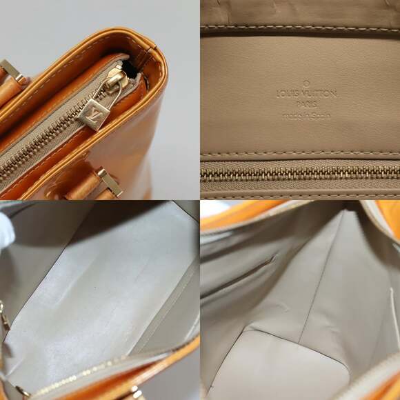 LOUIS VUITTON Monogram Vernis Houston Hand Bag Beige M91004 - Picture 11 of 12